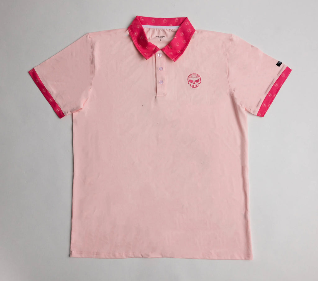 Pink Skeleton Line Golf Polo – Stylish Golf Shirt – Forebode Golf
